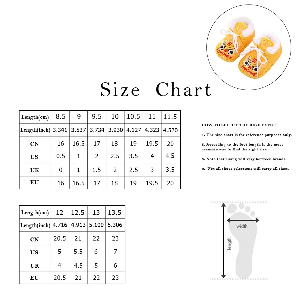 

1 пара детской теплой обуви, повседневная обувь с вышивкой тигра, дышащая нескользящая подошва, детская осенне-зимняя обувь для отдыха