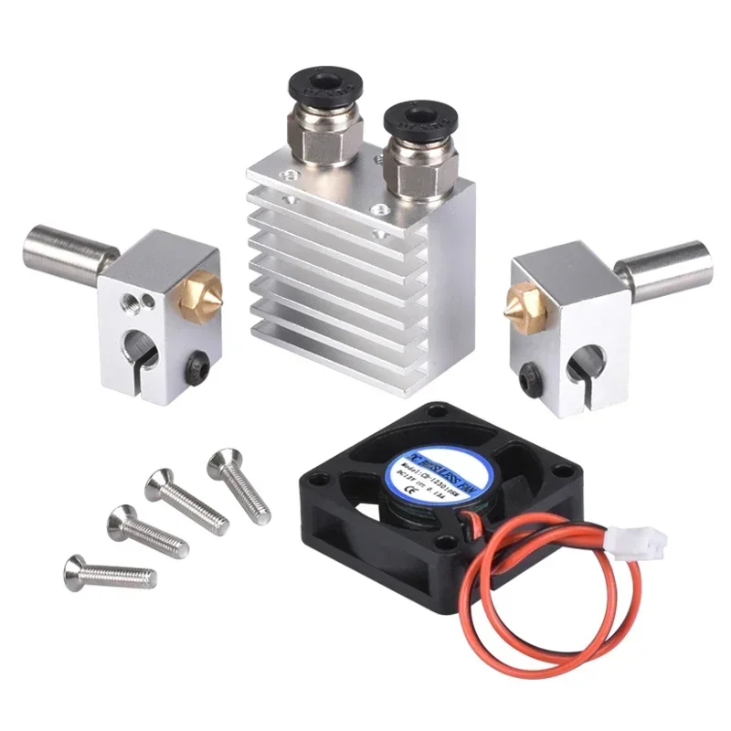 X 2 In 2 Out Extruder Dual Color All Metal For 3D Chimera Hotend Kit Multi-extrusion V6 12VDual Extruder 0.4mm/1.75mm 3D Printer