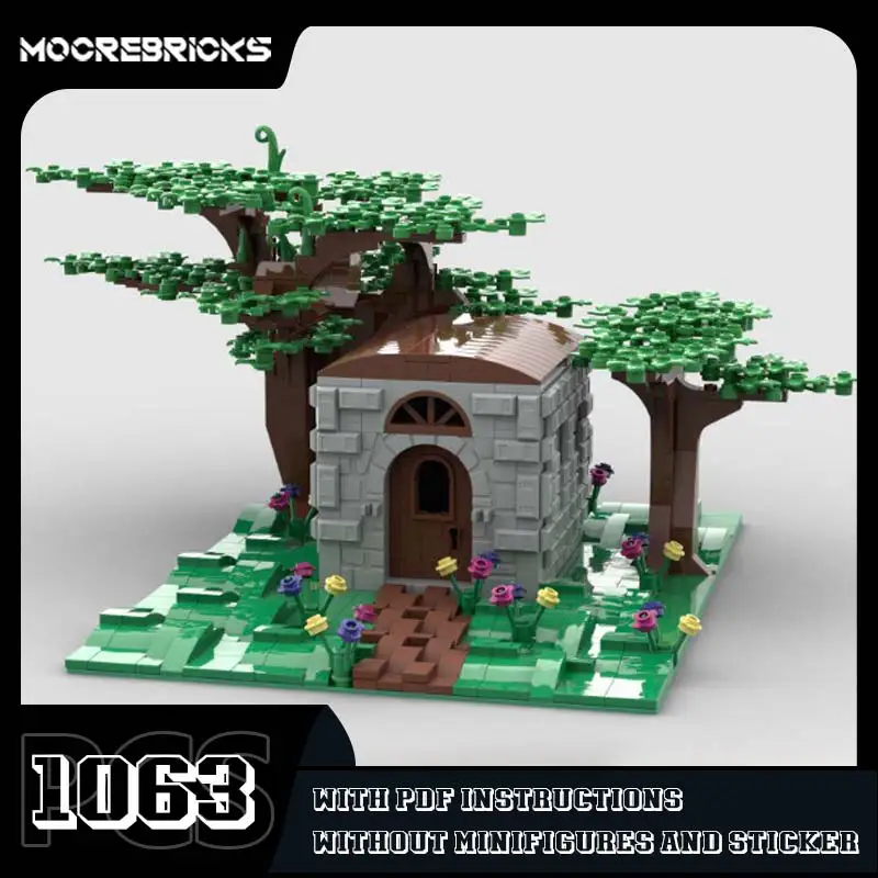 MOC- 137121   Mały średniowieczny dom klocki Landmark architektura Model gorąco sprzedające się cegły Puzzle zabawki dla dzieci prezenty