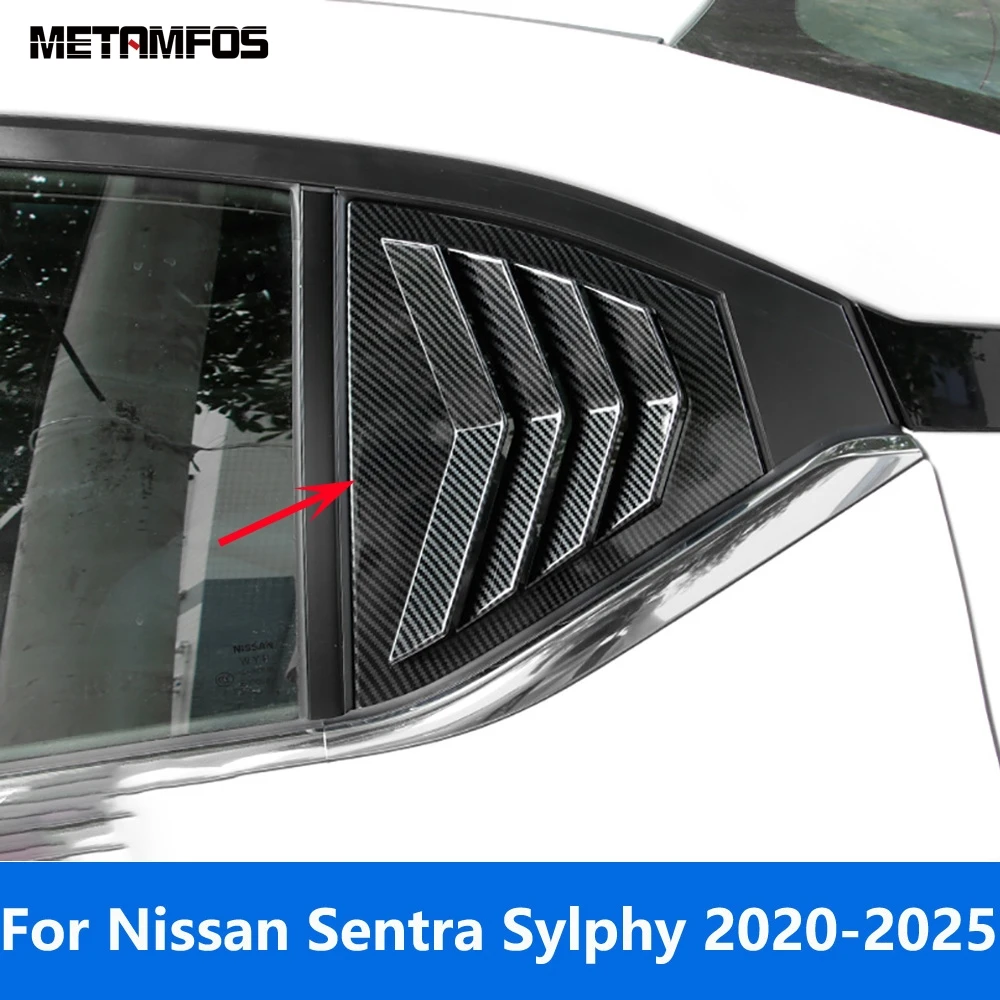 Para Nissan Sentra Bluebird Sylphy 2020-2024 2025, Cubierta de Ventilación de Aire, Alerón de Persiana para Ventana Lateral Trasera de Fibra de Carbono