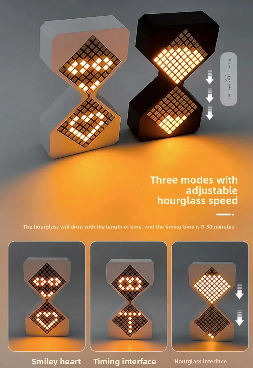 Genuine Cyber Style LED Electronic Hourglass with Gravity Sensing Technology Sensing DIY Digital Sand Clock 1-30 Min Timer