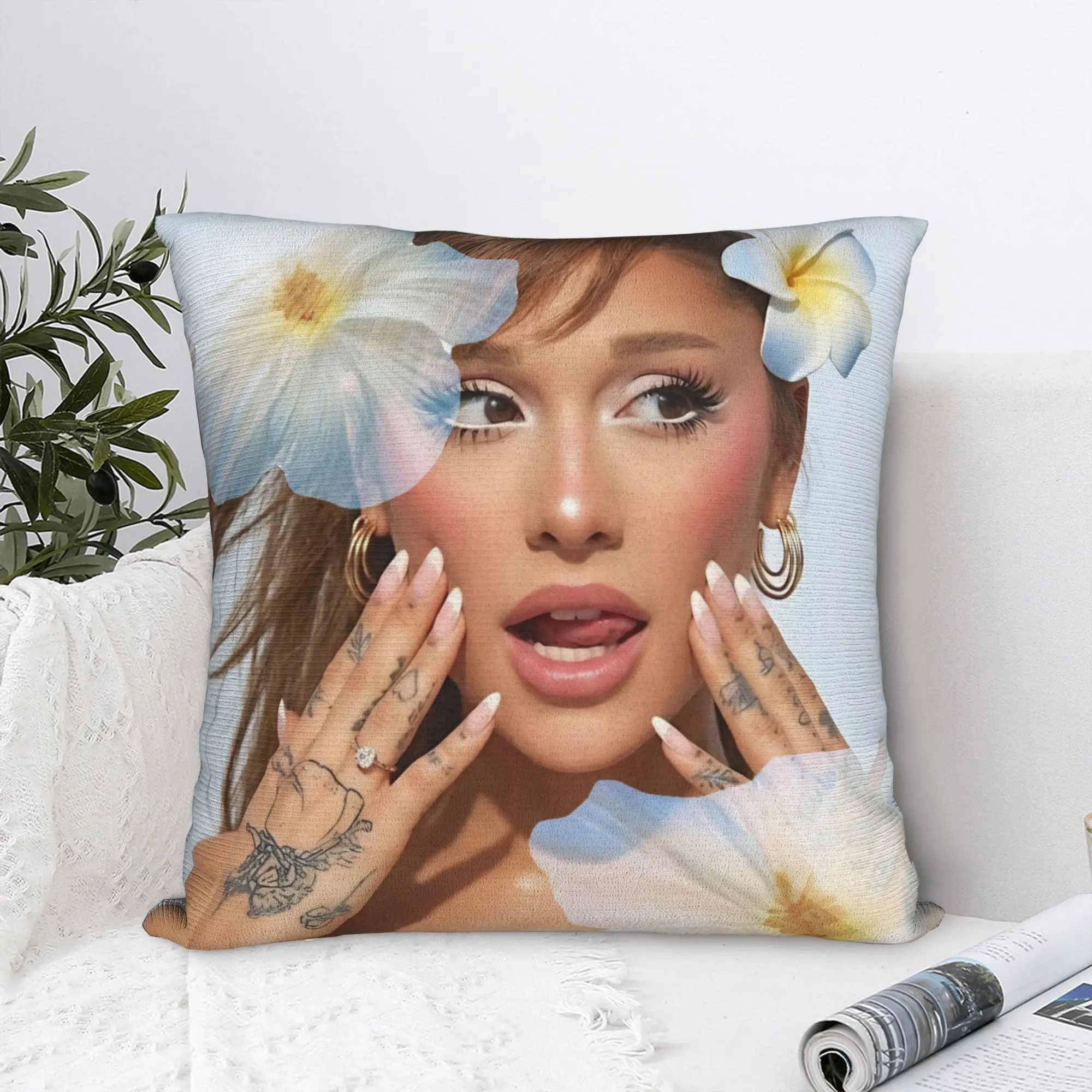 Printed Arianas Pop Singer Grandes Pillowcase Polyester Cushion Cover Decorations Sunshine Pillow Case Cover Sofa Dropshipping