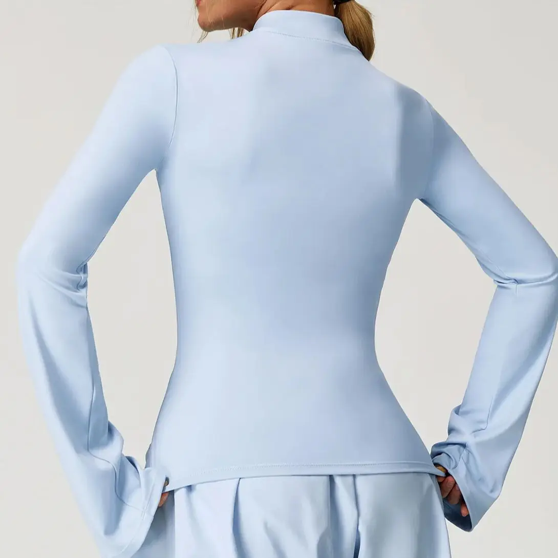 

Sunscreen Yoga Women's High-end Breathable Zipper Long-sleeved Jacket Sports Running Jacket stand-up collar Training Fitness Top