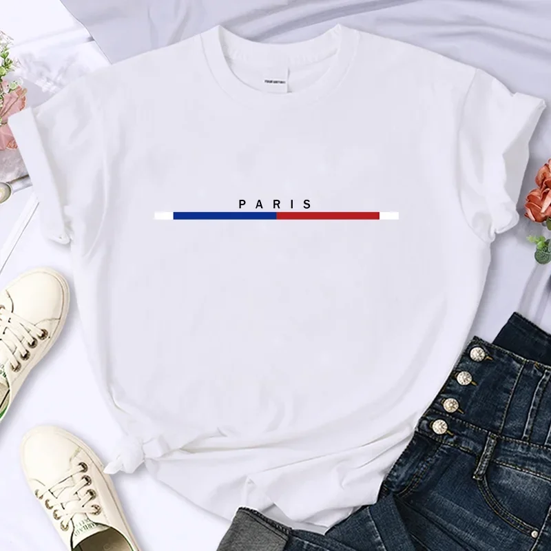 Luxury Brand Paris For Women's High-Quality Summer Printing T-shirt 100% Cotton Casual Oversized Y2k Personality Sleeve O-neck