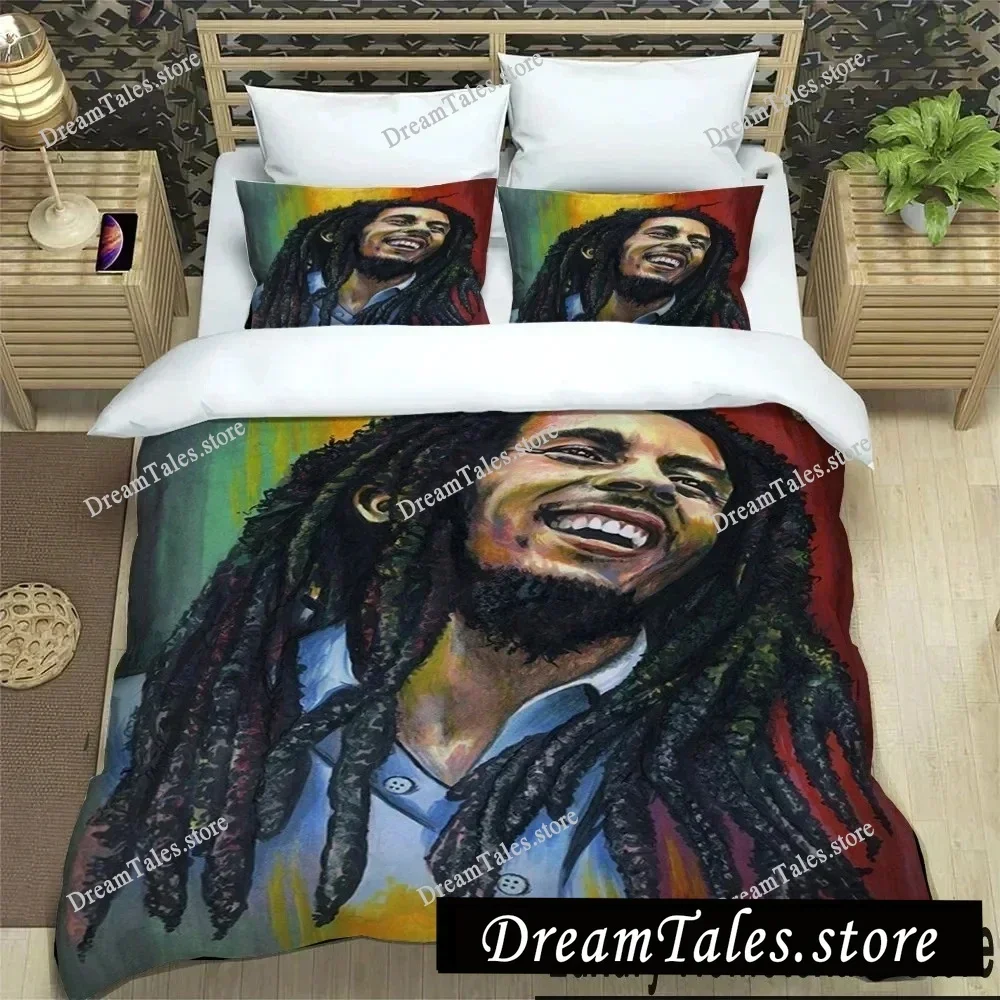 3D Print Bob Marley Reggae Music Maple Leaf Bedding Set Boys Girls Twin Queen King Size Duvet Cover Pillowcase Bed boys Adult963