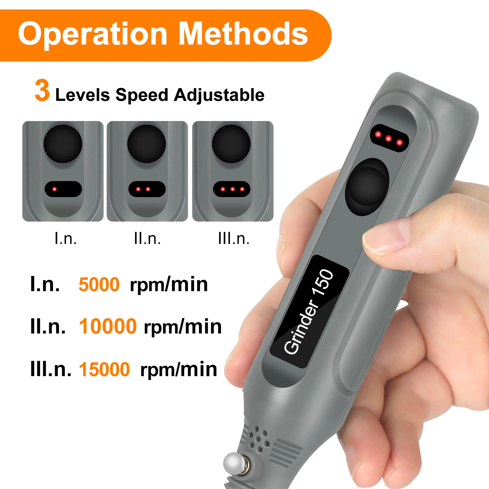 NEWACALOX-máquina herramienta de molienda rotativa inalámbrica, Mini herramienta de grabado, configuración de 3 velocidades, potencia de 5000-15000 RPM, molienda eléctrica