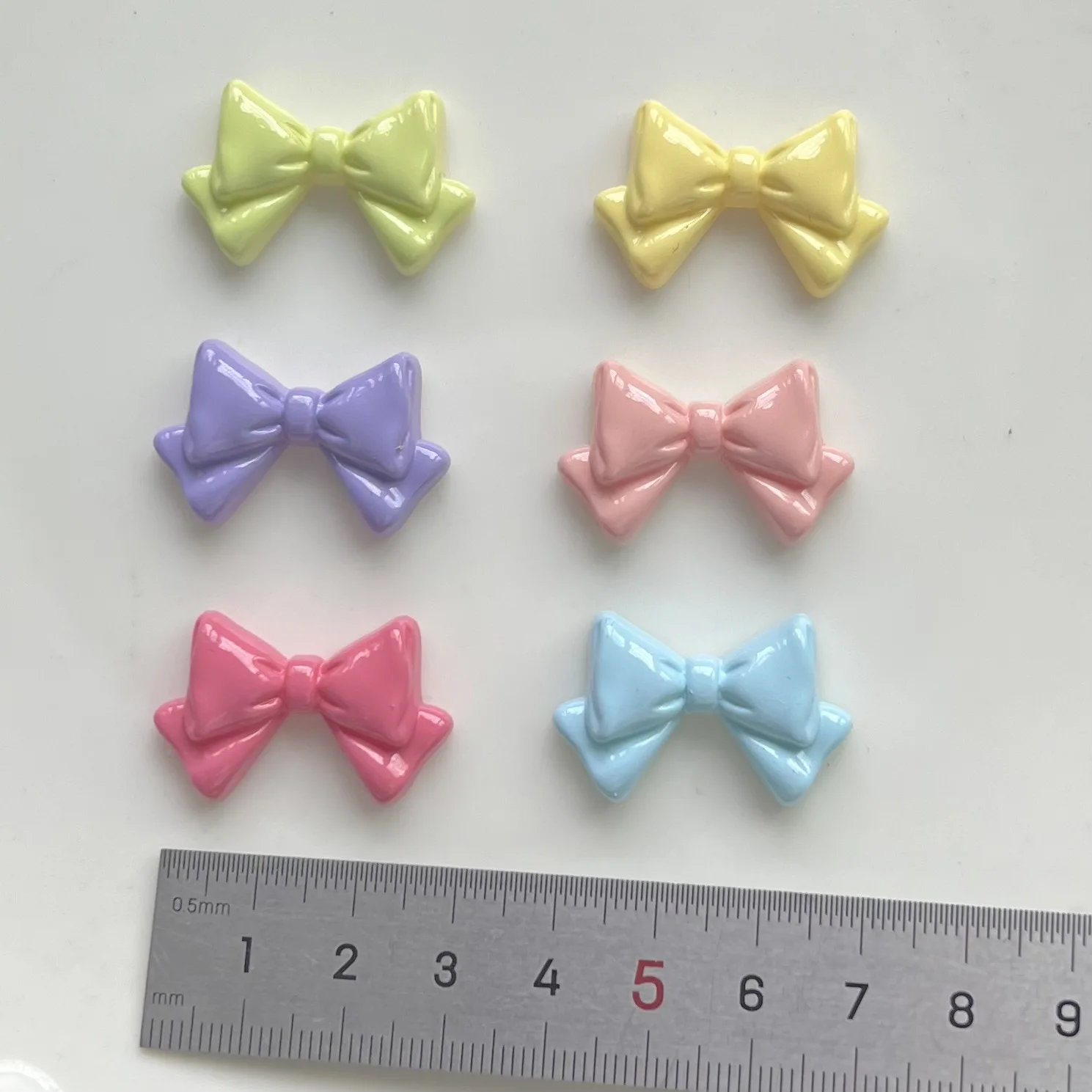 

5pcs miniso series красочный лук с рисунком резиновые кабошоны из смолы материалы для поделок diy