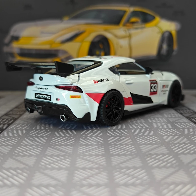 

1:32 Toyota Supra GT4 alloy car model with doors that can be opened, sound and light feedback, rally car, sports car gift