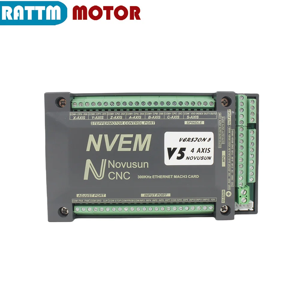 V5 Upgrade NVEM 3 4 5 6 Axis Ethernet CNC Motion Controller Board Card 300KHZ MACH3