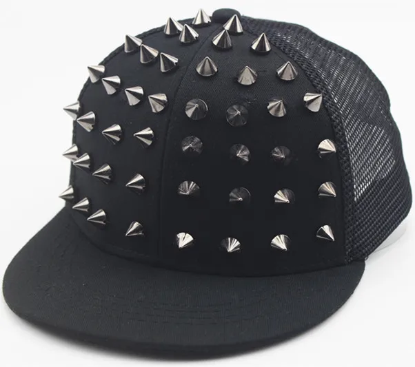 Nieten-Flachmütze für Männer und Frauen, Punkrock, Hip-Hop-Bolzen-Baseballmützen, männlich, weiblich, Jugend, Teenager, Jungen, Mädchen – Detail 1