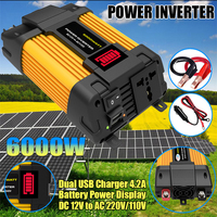 Car 6000W Power Inverter 12v 220v Converter DC 12V To AC 220V 110V Auto Modified Sine Wave USB Charger Car Accessories