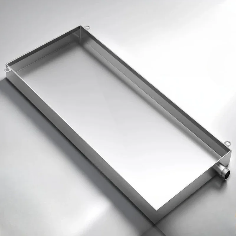 Heavy Duty 304 Stainless Steel Drip Tray, Thickened AC Drain Pan, Universal Outdoor Condensate Collector with Drain Port
