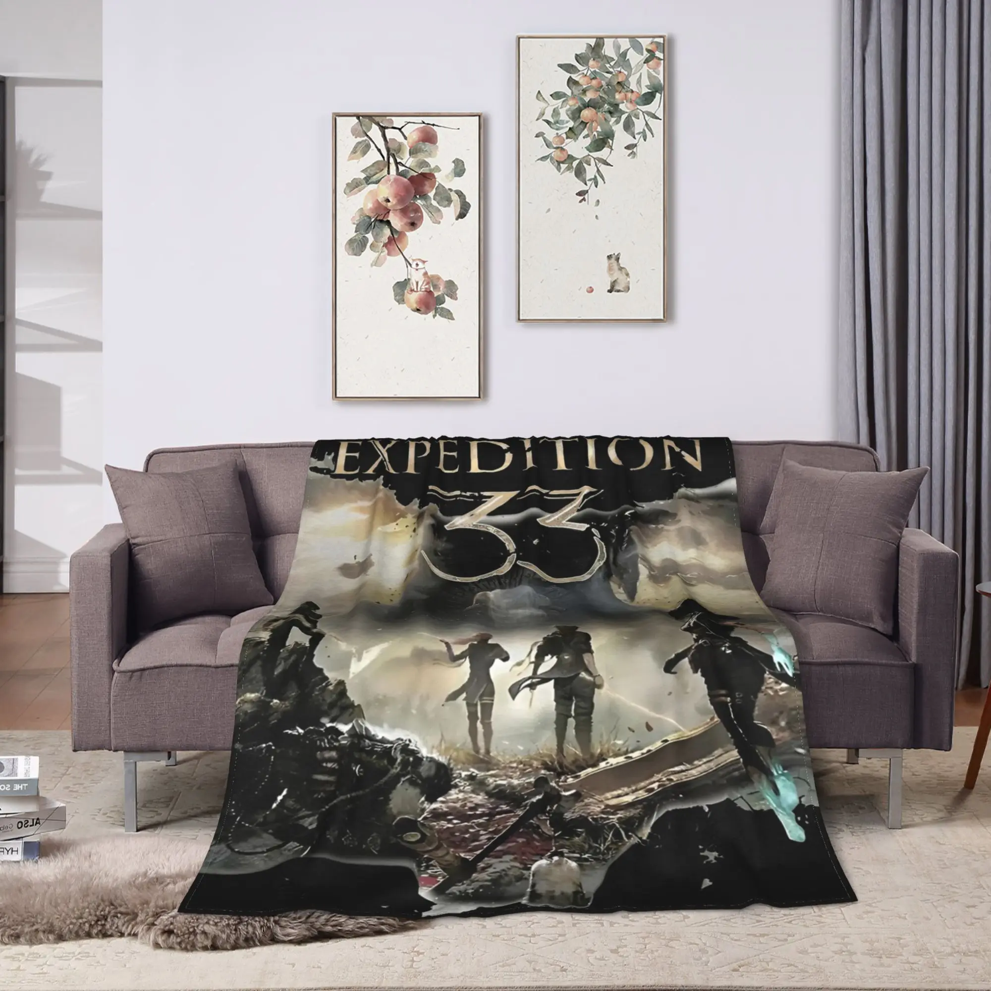 Clair Obscur Expedition 33  Flannel Blanket Gamer Soft Throw Blanket for Couch Chair Picnic Funny Bedspread Sofa Bed Cover
