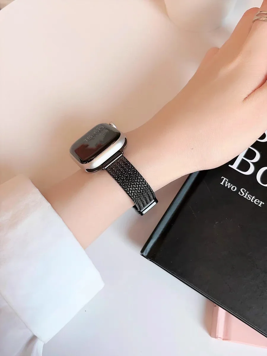 Bracciale magnetico in acciaio inossidabile di moda per cinturino Apple Watch serie 8/7/6/10/9 40mm 41mm 38mm 42mm 44mm 45mm 46mm cinturino