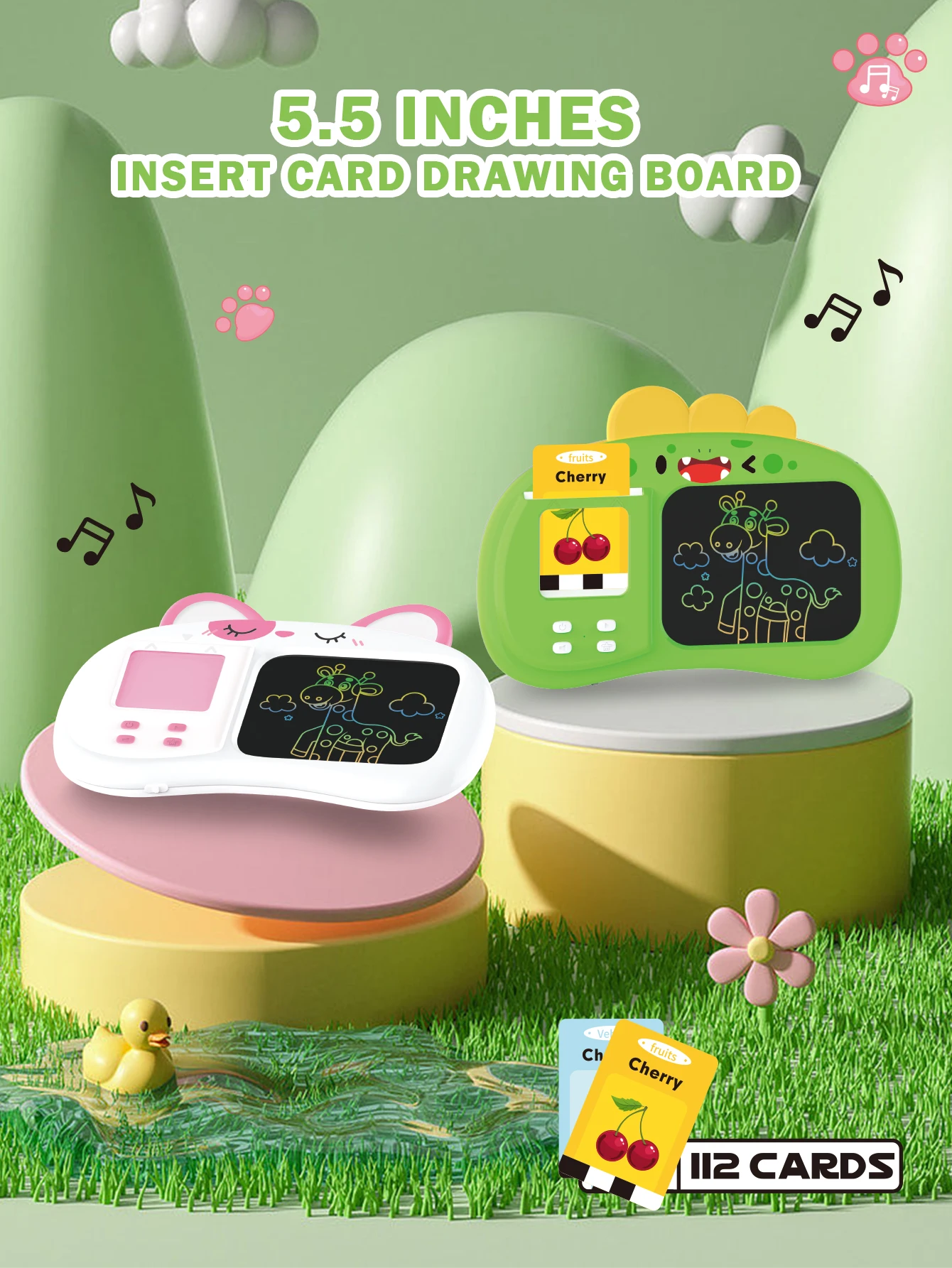 LCD handwriting board, 2IN1 intelligent drawing board card insertion enlightenment literacy learning machine