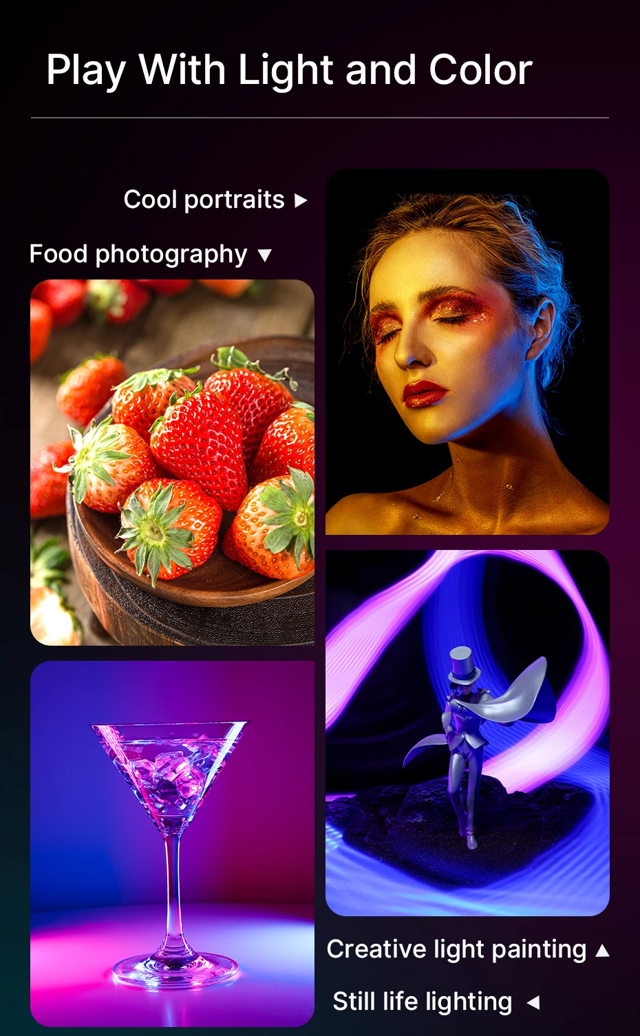 Ulanzi lt002 7 Zoll Tasche füllen Licht RGB Voll farbe LED Panel Licht Cri 95 Fotografie Kamera Licht kreative Szene – Detail 3