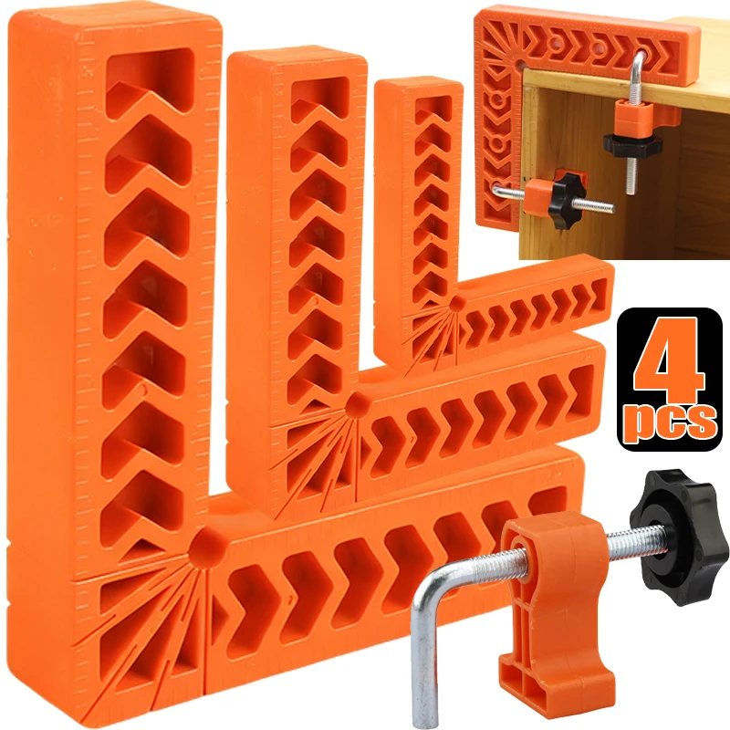 

90° Right Angle Ruler Holder Positioning Squares Clamp Wood Clips L-Shaped Corner Spacer Fixing Clamps Gripper Woodworking Tools