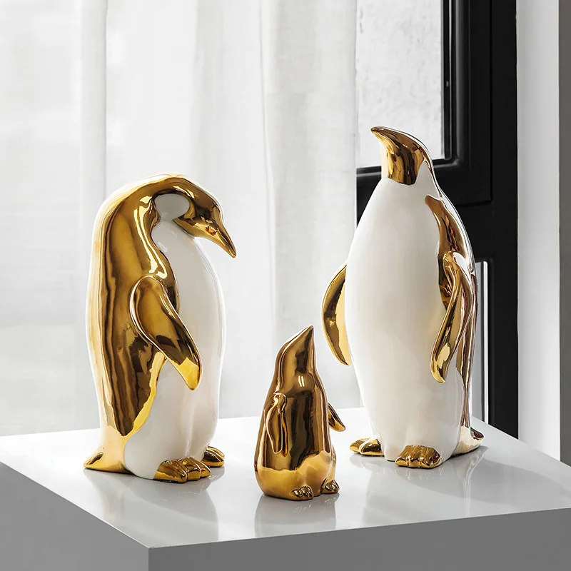 

Nordic style penguin decorative light luxury living room model TV cabinet home craft table