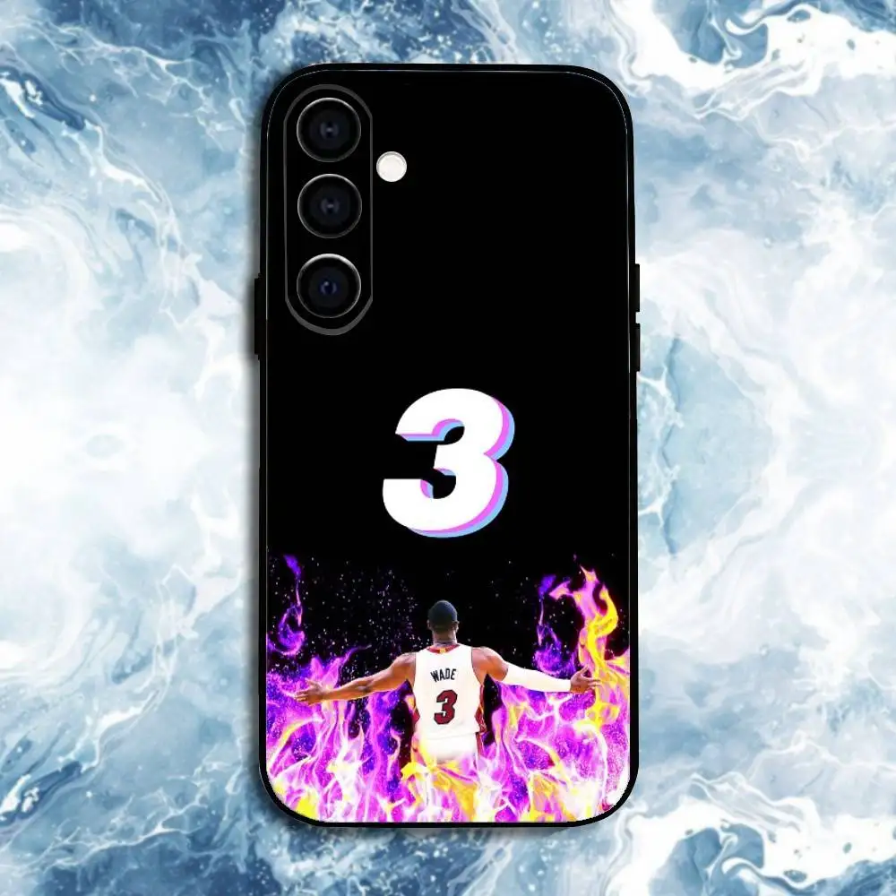 Capa de telefone basquete d-dwyane wade para samsung galaxy a73, a72, a71, a70, a53, a52, a51, outros escudo preto macio