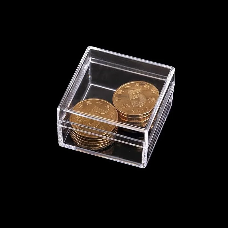 4x4x2.4cm 5x5x2cm Small Clear Plastic Tester Jars, Transparent Square Storage Boxes, Jewelry Container