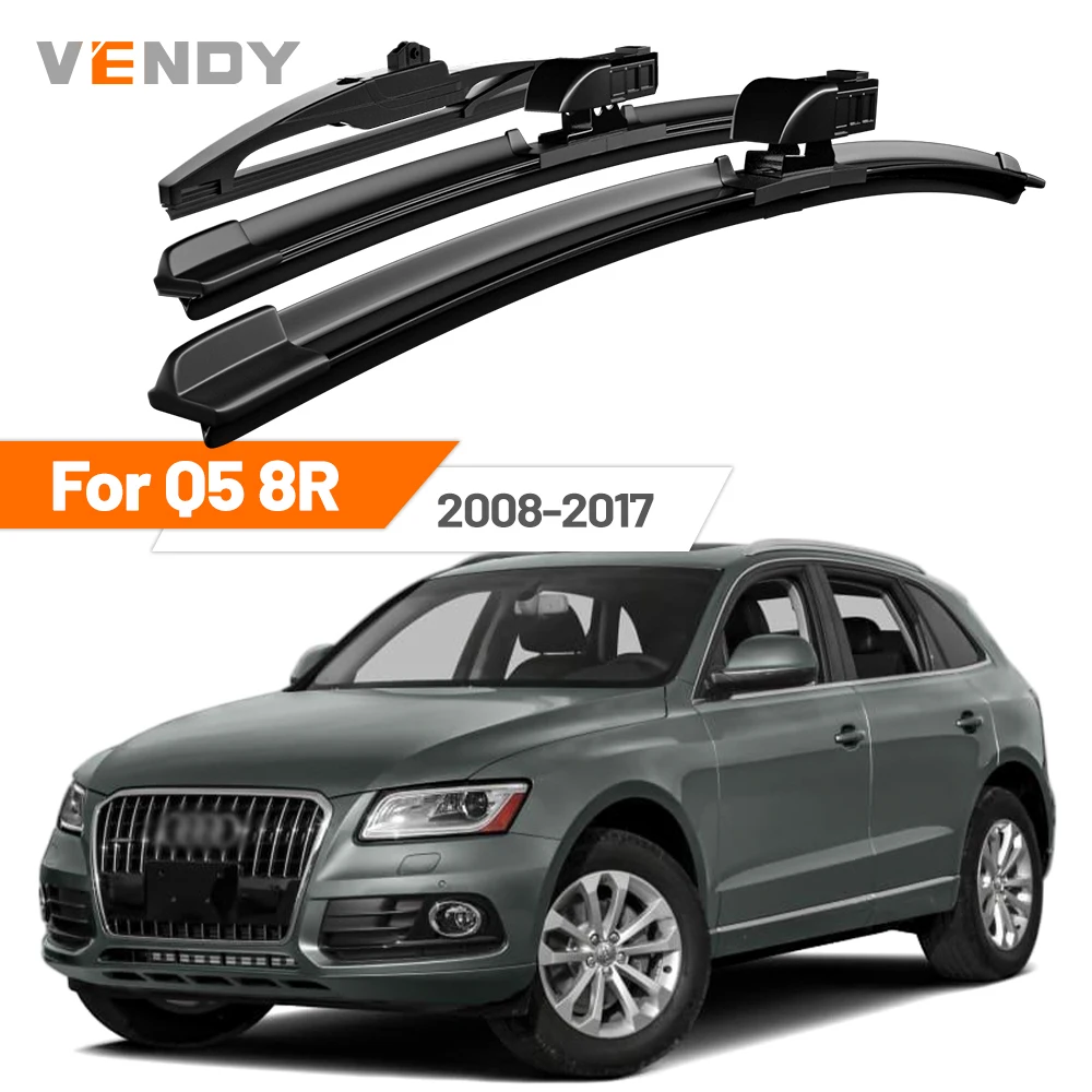 For Audi Q5 8R 2008-2017 2009 2010 2011 2012 2013 2014 2015 2016 Front & Rear Windshield Wiper Blades Windscreen Wipers Set