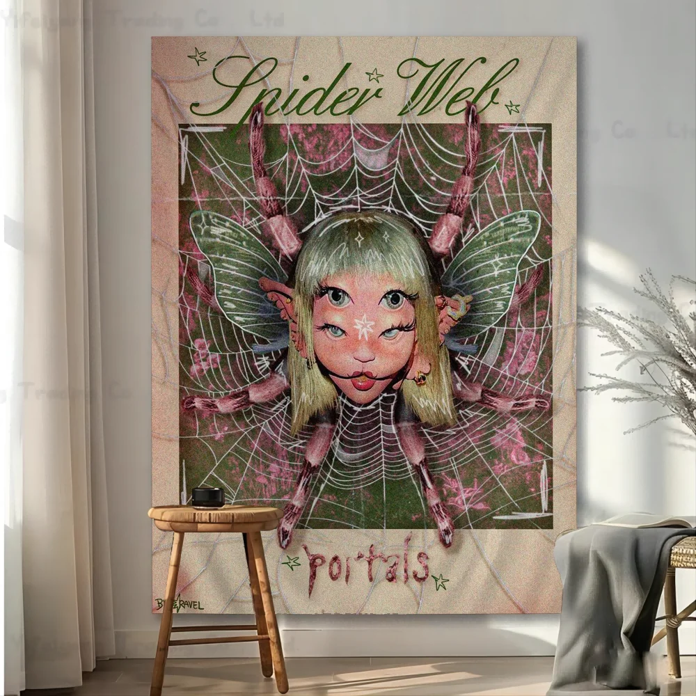 

Melanie Martinez 2023 New Music Self-adhesive DIY Wall Tapestry Hanging Tarot Hippie Wall Rugs Dorm INS Home Decor