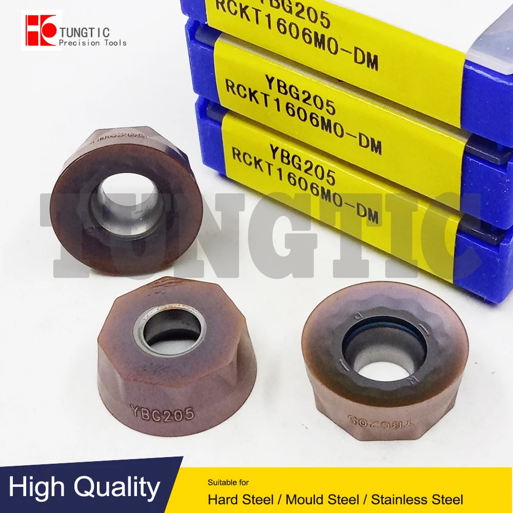 RCKT1606MO-DM YBG205 YBG302 YBM251 YBC301 CNC Tool Lathe Machining Cutting Metal Milling Inserts RCKT 1606MO DM