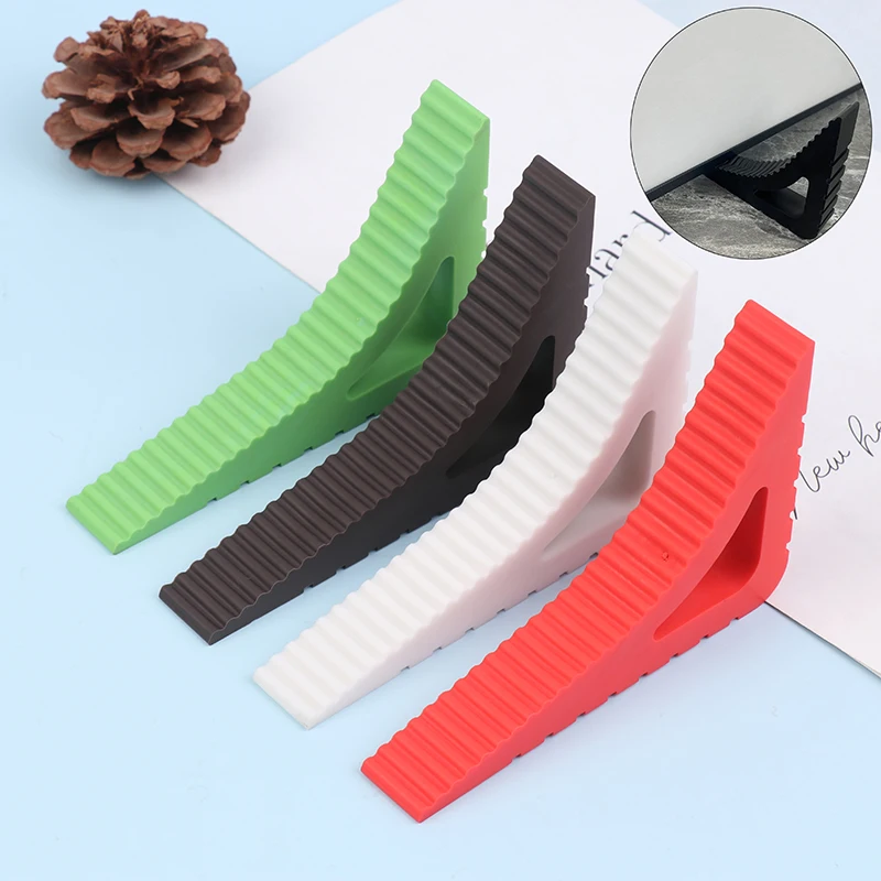 Rubber Door Stopper Reusable Floor Block Door Wedge Doorstops Home Window Limiter Home Office Anti-collision Door Stops Stopper