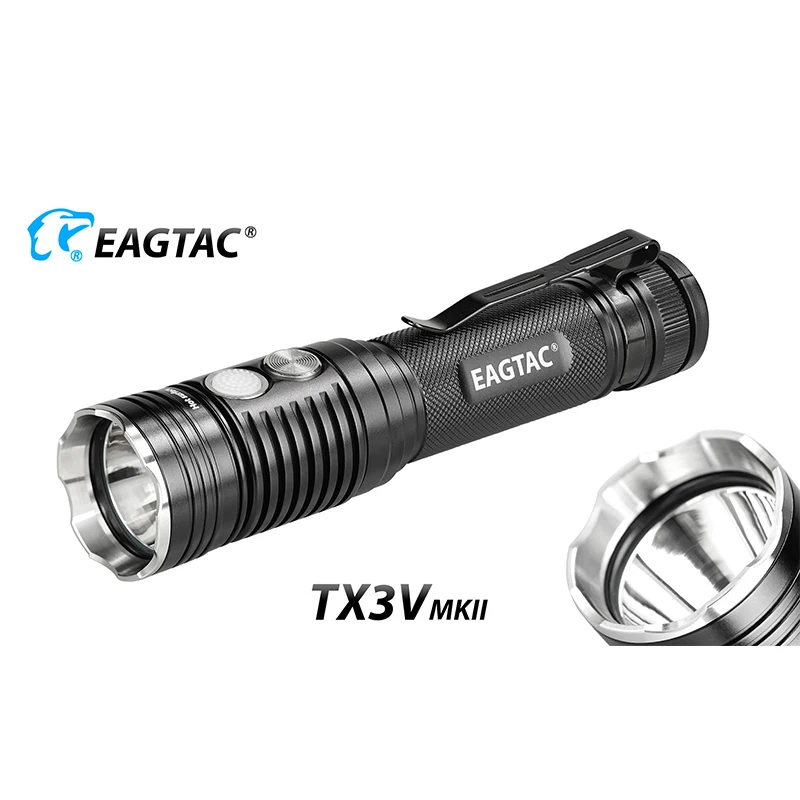 EAGTAC TX3V MKII USB Rechargeable LED Flashlight SST70 3650 Lumen 21700 Include Power Bank Tactical Torch Police Self Defense