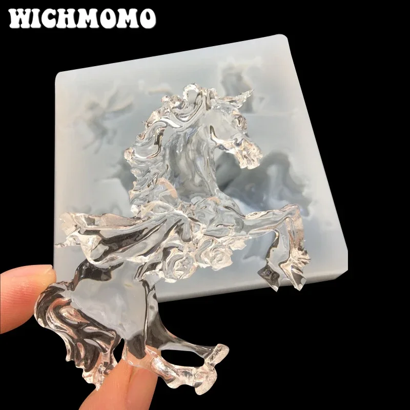 New 1PCS 4 Style Horses Charms Craft DIY Transparent UV Resin Liquid Silicone Combination Molds for Necklace Making Jewelry