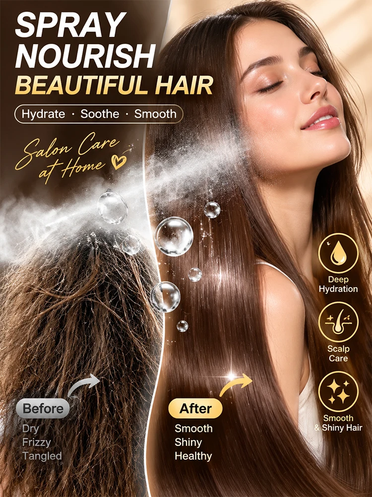 Electric Spray Hair Brush Nano Mist Scalp Massage Comb Rechargeable Air Cushion Detangling Hair Brush for Home Use