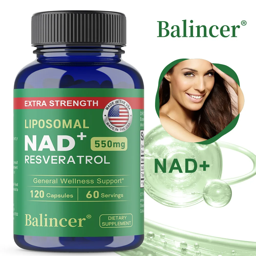 

Liposomal NAD+ Supplement with Resveratrol - Boost NAD+ Levels, Energy & Anti-Aging Support, Support Cellular Repair