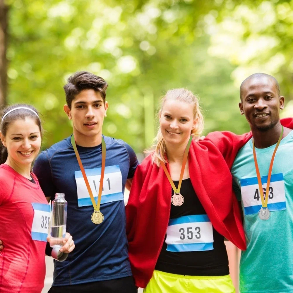 Sport Competition Prize Ribbon Strap Torch Medal Souvenir Zinc Alloy Sport Match Competition Prize with Ribbon Strap