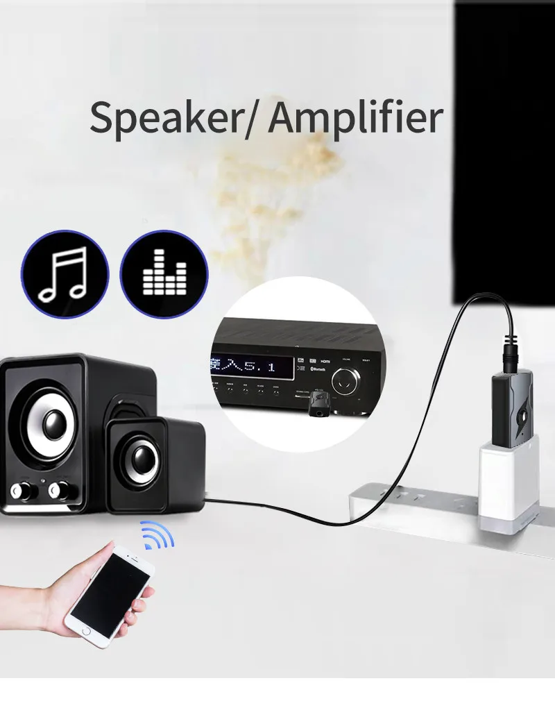 Wireless Bluetooth 5.3 Adapter Transmitter Receiver 3.5mm AUX USB Dongle Audio Adapter For Car Hands Free Call Music Speaker