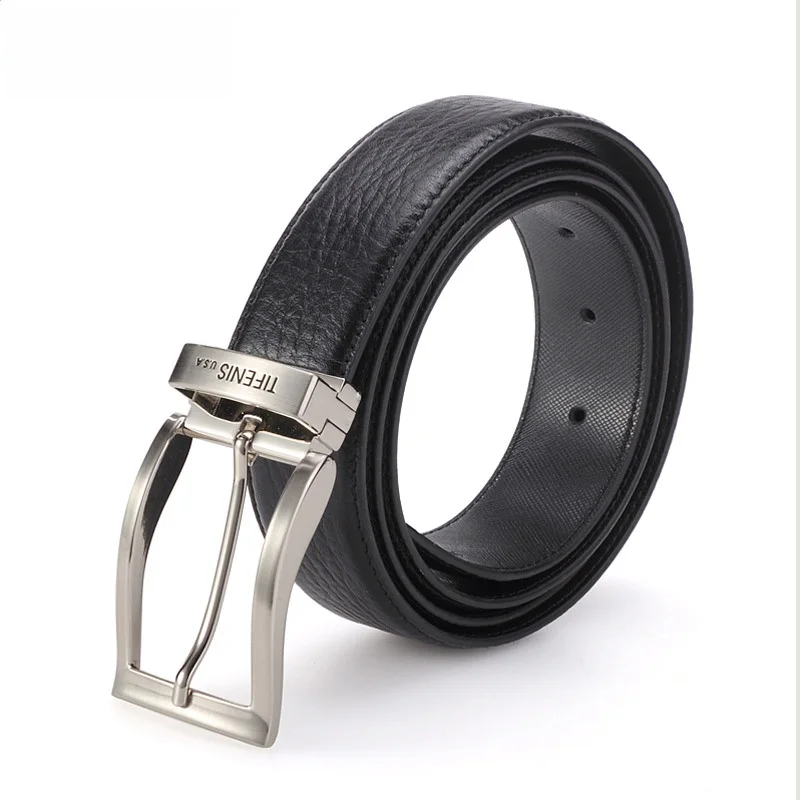 tifenis-men's-belt-genuine-leather-narrow-faionable-casual-pure-cowhide-bule-alloy-button-youth-middle-aged-33cm-width