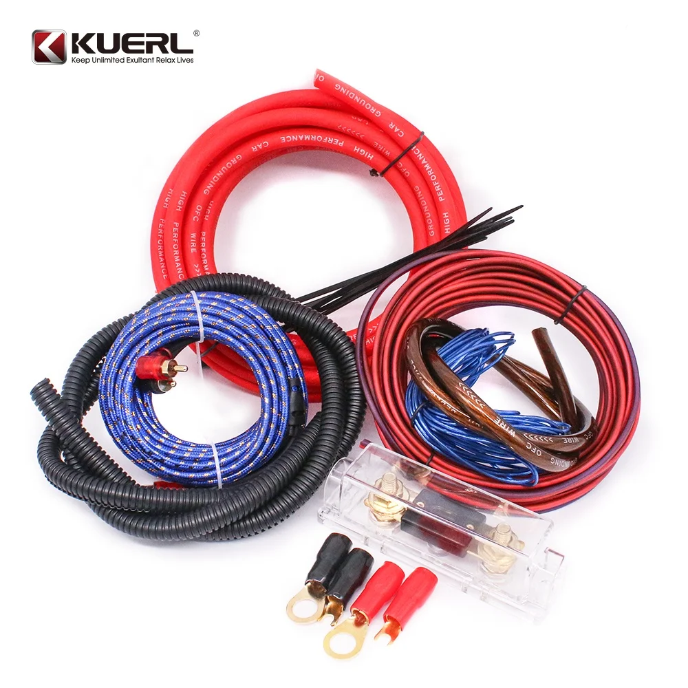 Wholesalers Audio Subwoofer Power Cable AMP Car Audio K-382-4GA  Cable Kit Cheap Price Car Installation Wiring Kit