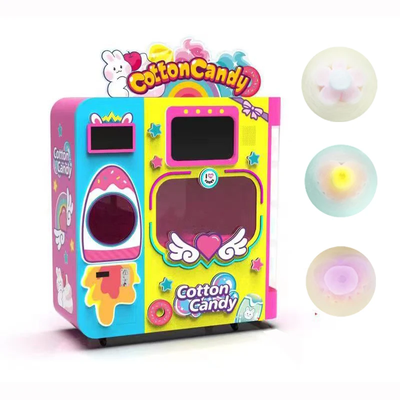Automatic Commercial Candy Floss Cotton Candy Vending Machine Sweet Sugar Cotton Candy Machine