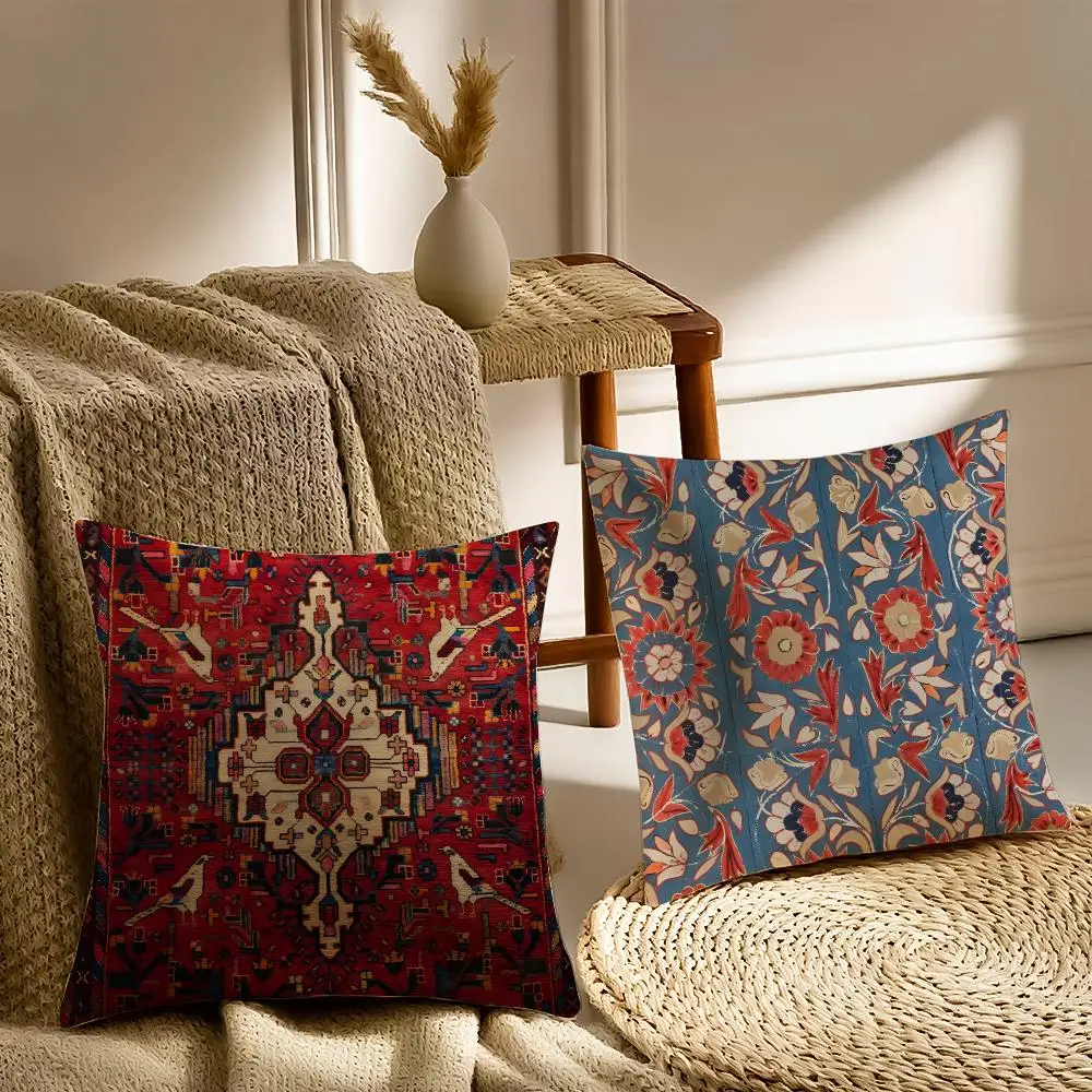 V-Vintage Persian Cushion Cover Pillowcase Anti-dustmite living Room Sofa Decor Cushion Room