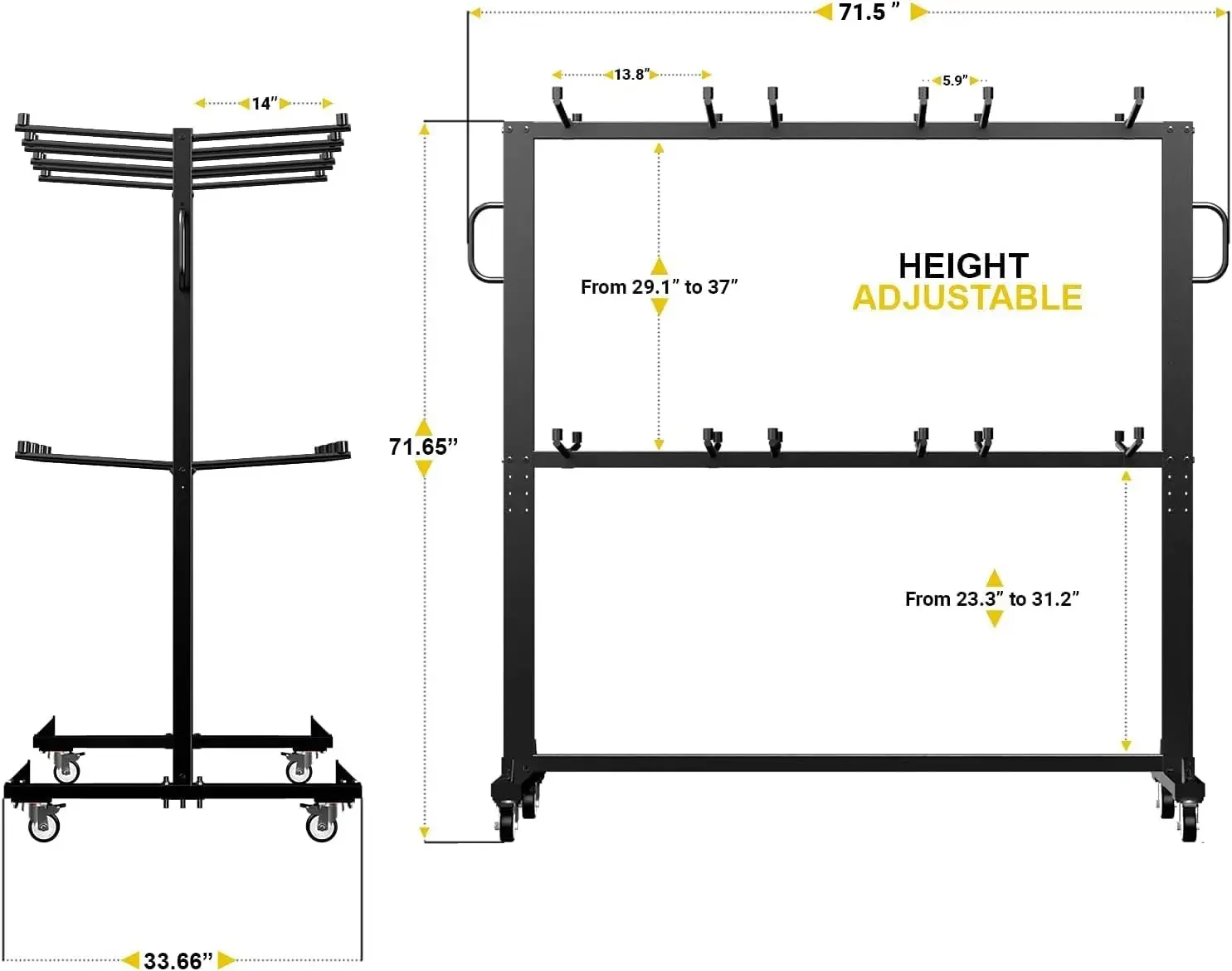 عربة طاولة وكراسي قابلة للطي - دوللي متنقلة مبتكرة، سعة 84 كرسيًا قابلة للطي، رف معدني شديد التحمل مع غطاء خارجي #4