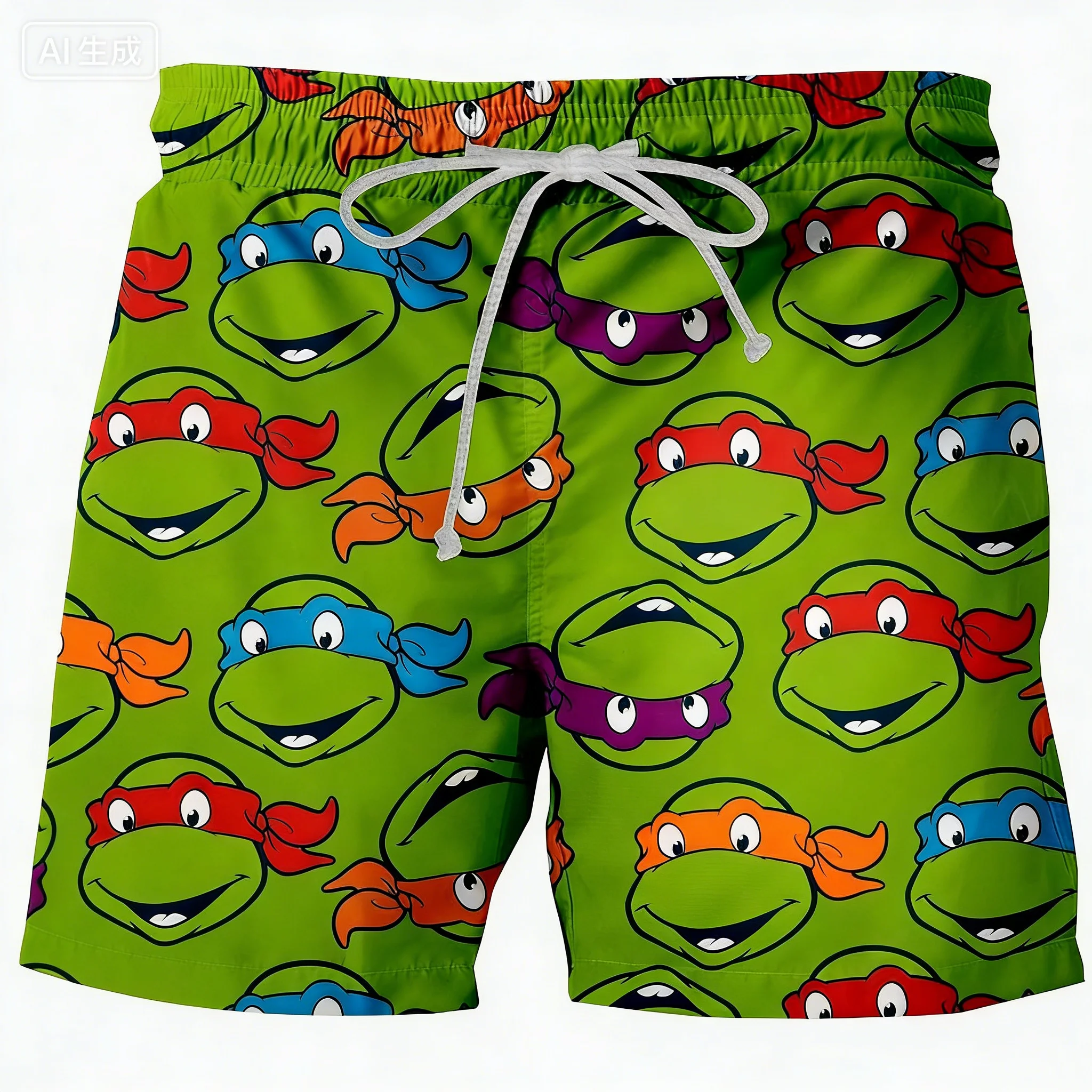 

Хит продаж: модные пляжные шорты «Черепашки-ниндзя» для лета 2026 года, уличные шорты в стиле хип-хоп для мужчин и женщин больших размеров