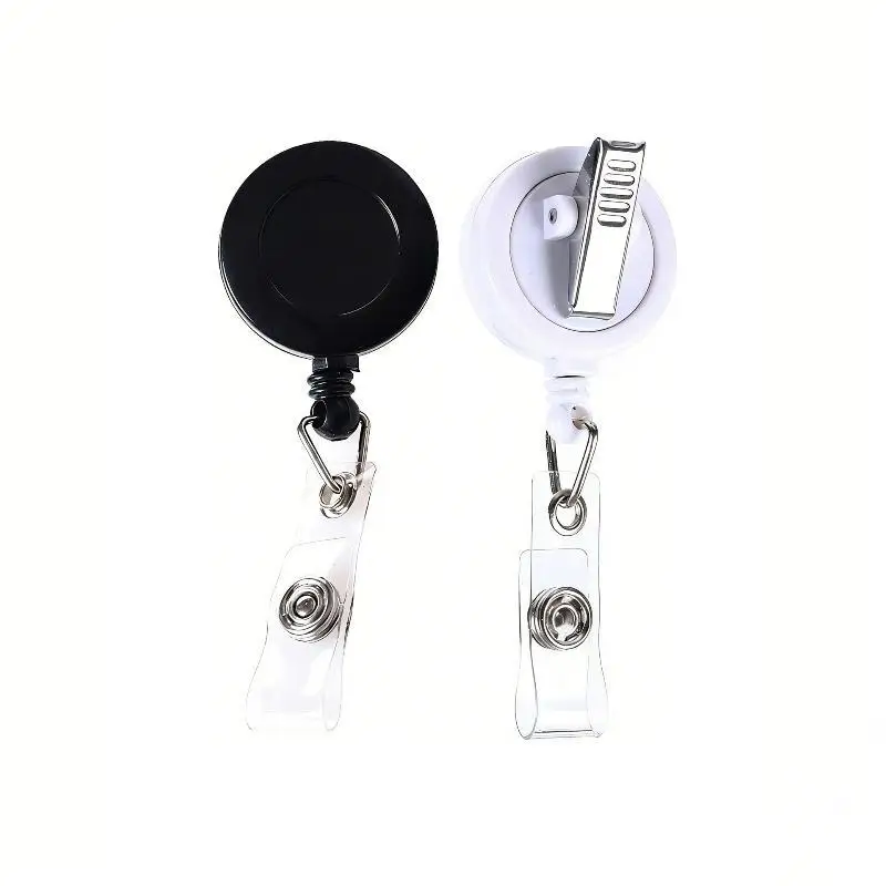 1 PC Retractable Pull Badge Reel Plastic ID Lanyard Name Tag Key Ring Chain Clips Hospital Nurse Badge Holder Credential Holder