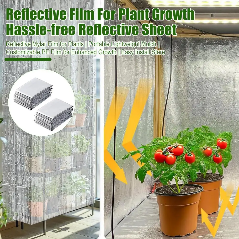 Reflective Film for Plant Growth Customizable Reflective Film Reflective Mylar Film for Greenhouse Grow Room Boost Plants Growth