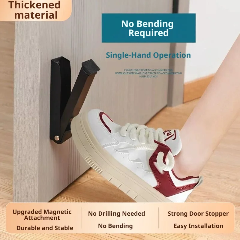 High-Grade Punch-Free Door Stopper Ideal for Renters, Wind-Resistant Anti-Impact Door Wedge Bumper Functional Door Blocker