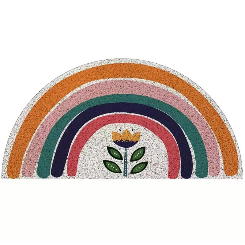 Small Rainbow Semicircle Mat Comfortable and Simple Household Bathroom Door Absorbent Non-slip Foot Mat Entry Door Mat