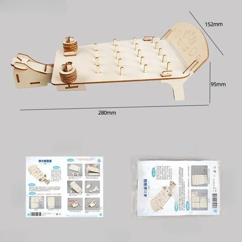 DIY Elastic Ring Toss Game Model Kit, STEM Handmade Science Invention Craft, Fun Educational Set