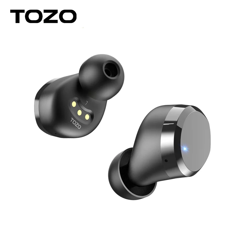 TOZO T12 Bluetooth Earphones ,Wireless Earbuds With Premium Sound Smart Touch , LED Digital Display , 48H Play For Sports