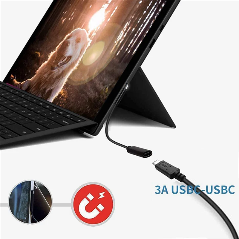

【Элегантный дизайн】4X нейлоновая оплетка для Surface Connect To USB-C Зарядный кабель для Surface Pro7 Go2 Pro6 5/4/3 Surface Laptop Book