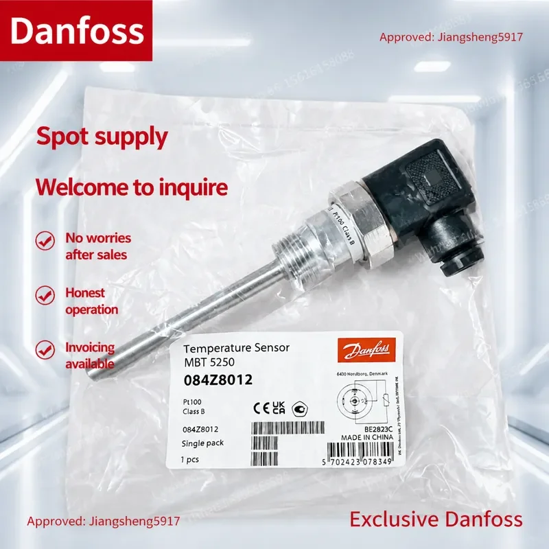 Danfoss MBT5250 Temperature Sensor 084Z8012 084Z8293 097U0001 097U0024 Industrial PT100 Probe for HVAC Refrigeration