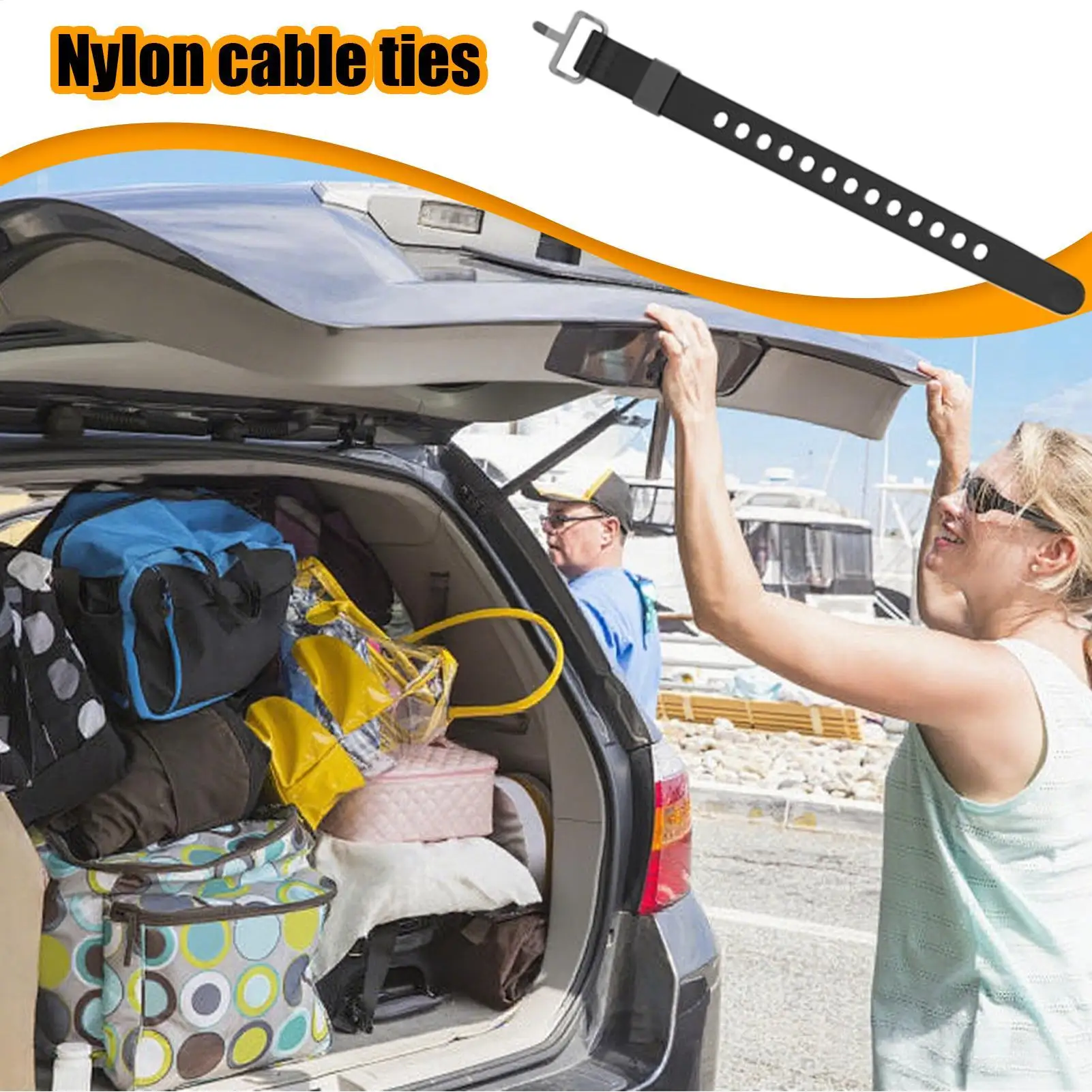 Tie-Down Straps Cargo Tie-Down Strap Nylon Band Utility Belt Quick Release Self-Locking Tool For Home Storage Moving Camping