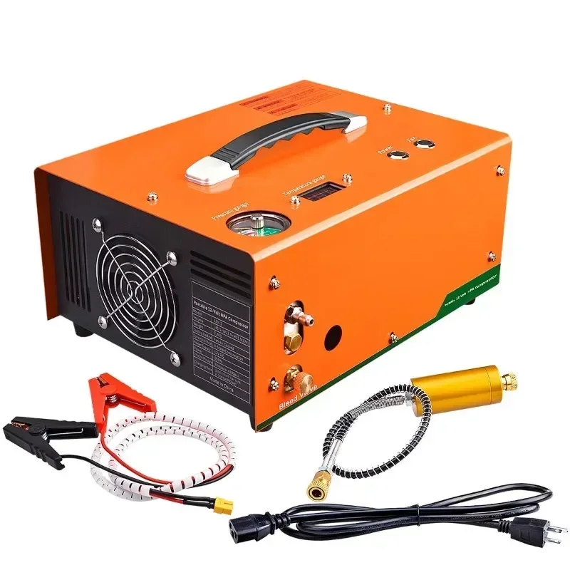 12v 220v Portable 300 bar Pcp Air Compressor Digital Display Auto stop Pump With Built-in Transformer